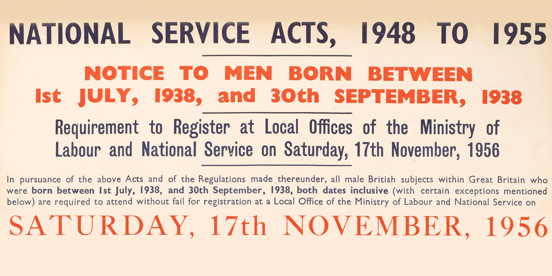National Service Act notice, 1955