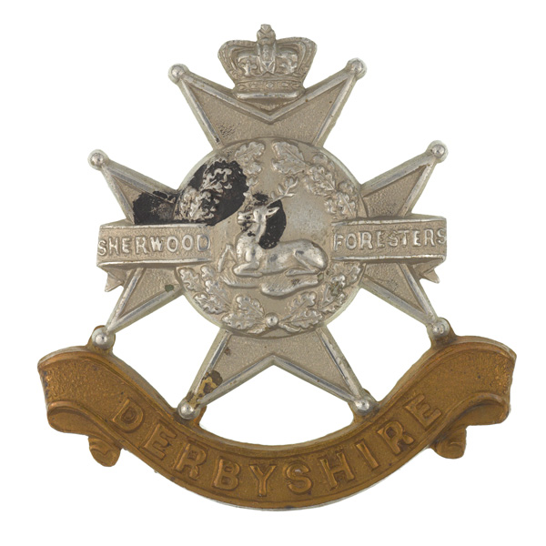 Other ranks’ cap badge, Sherwood Foresters, c1900
