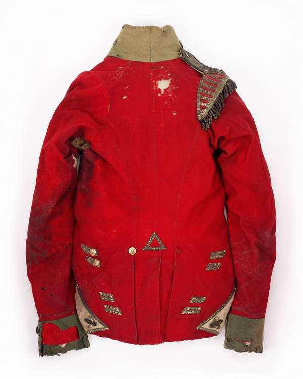 Bloodstained jacket worn by Lieutenant Henry Anderson who was wounded during the final repulse of the Imperial Guard