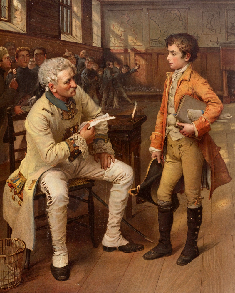 Wellington's First Encounter with the French, the Duke as a young boy being schooled at the Military College of Angiers