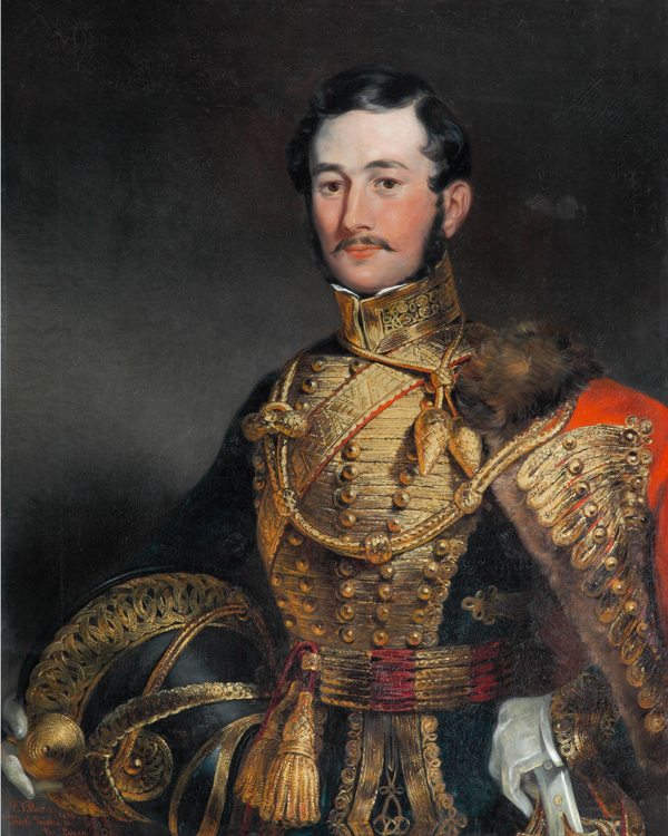 Captain F Farquharson of the 7th Hussars wearing a pelisse, 1836