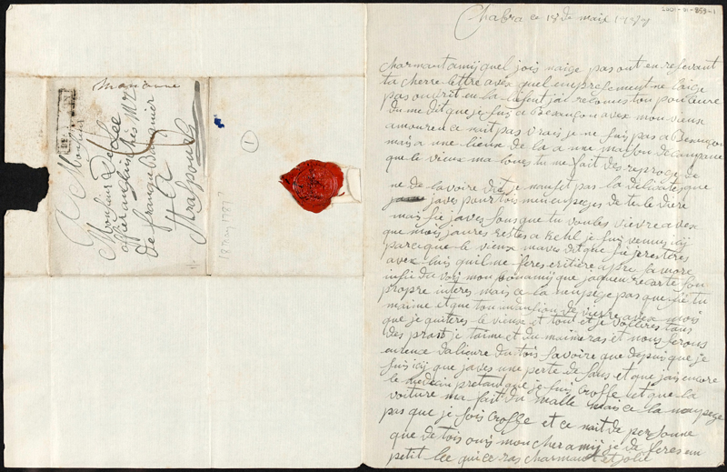 Letter from Marianne to William Lee, 18 May 1787