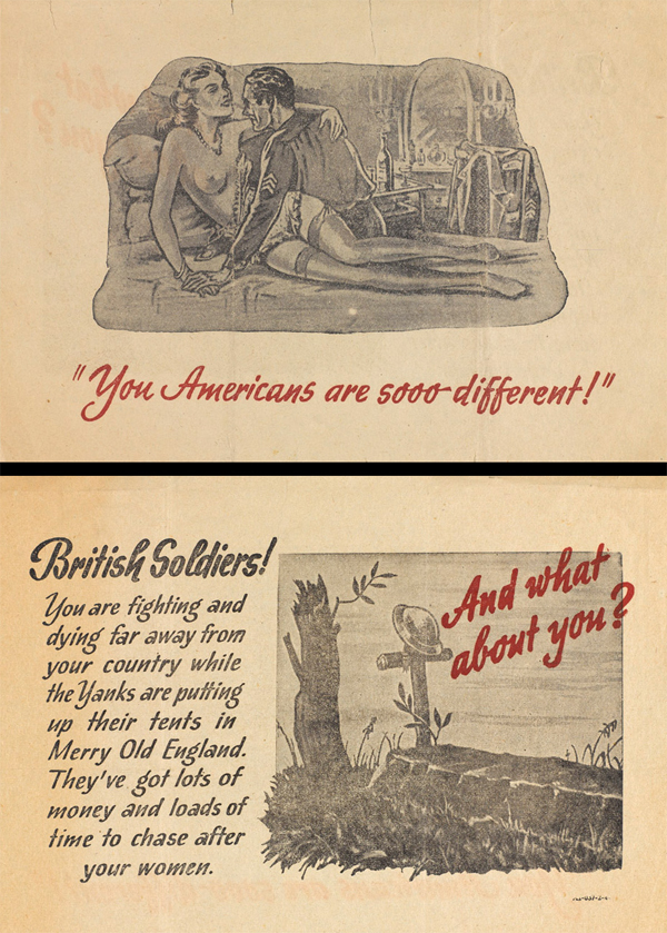 German propaganda leaflet: 'You Americans are sooo different!', 1943