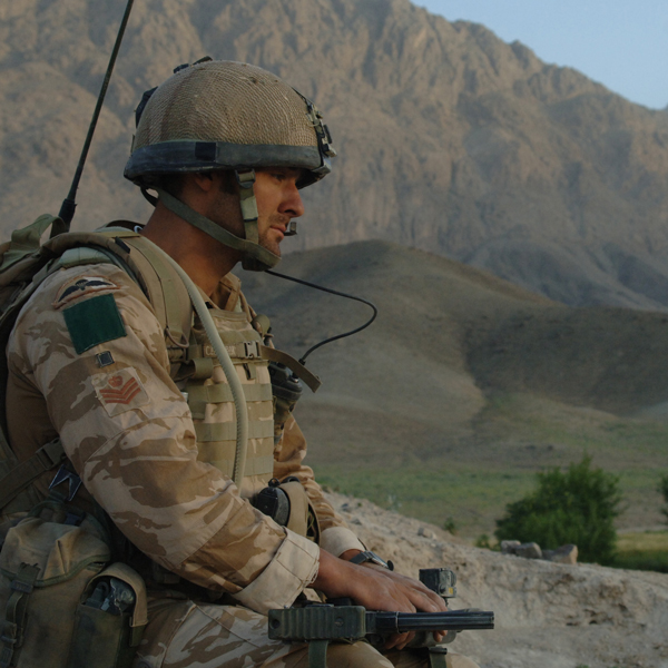 A colour sergeant of 3 PARA on operation in Zabul Province, Afghanistan, 2008