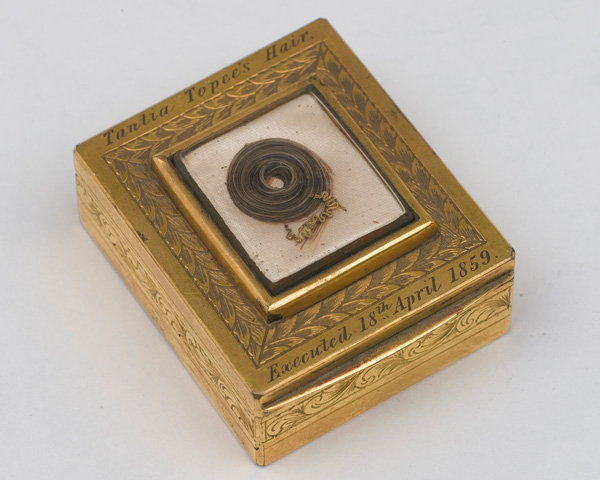 Snuff-box containing a lock of Tantya Tope's hair, removed after his execution in 1859