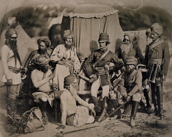 Sikh and British officers of Hodson’s Horse, 1858