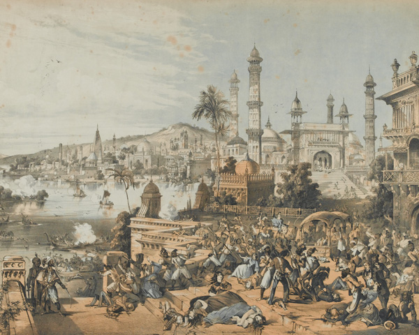 Nana Sahib's men attack the British as they board boats, 25 June 1857 