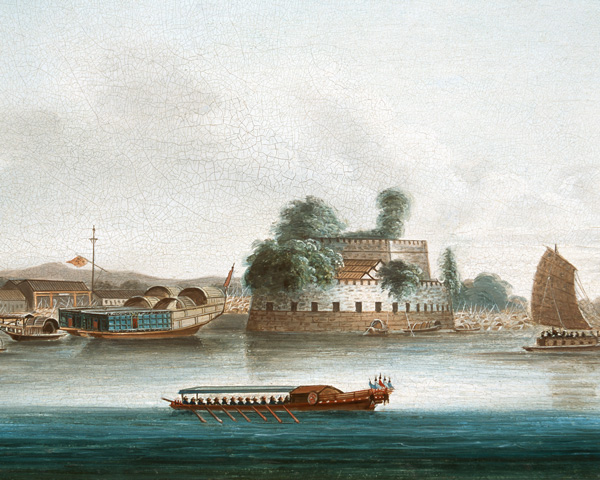 A fort on the Canton River, 1840. This was one of China's most important trade waterways and linked Canton with Hong Kong.