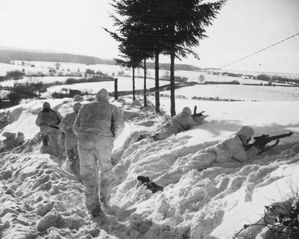 Men of 6th Airborne Division on patrol in the Ardennes, January 1945