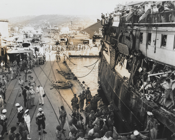 The refugee ship SS ‘Exodus’ at Haifa Docks, 1947