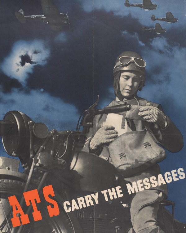 Recruitment poster depicting an ATS despatch rider, 1940