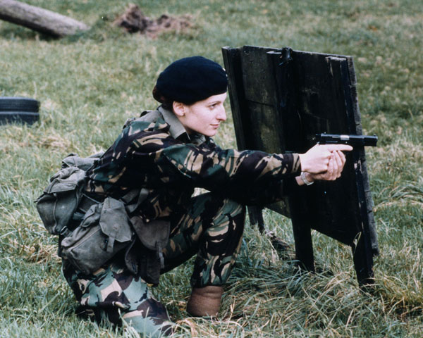 A WRAC officer cadet training at the Royal Military Academy, c1984