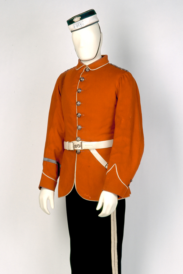 Uniform worn by Private W T Rowley, 1st Huntingdonshire Light Horse Volunteers, c1870