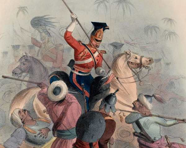 The 16th Lancers breaking the square of the Khalsa at Aliwal, 1846