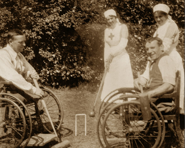 Wheelchair croquet at Eden Hall Convalescent Hospital, 1917