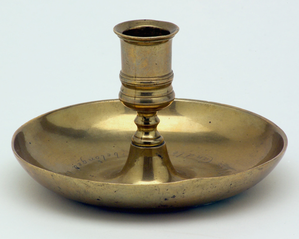 Brass candlestick from the camp equipment of Major-General James Wolfe, c1759