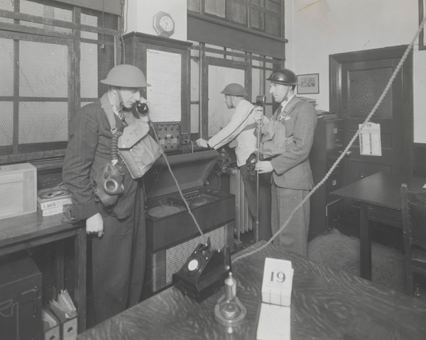 Home Guard personnel in a communication centre, 1943 