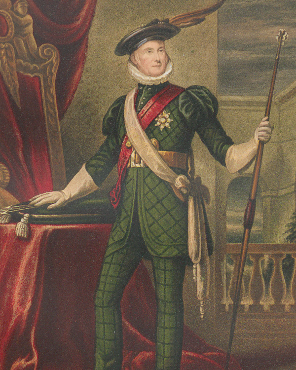 Lord John Hopetoun wearing the uniform of 1822, from James Balfour Paul’s ‘History of the Royal Company of Archers’ (1875)