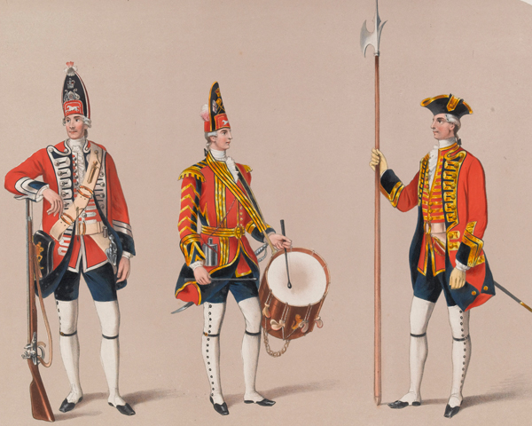 Soldiers of the 1st Regiment of Foot Guards, 1745