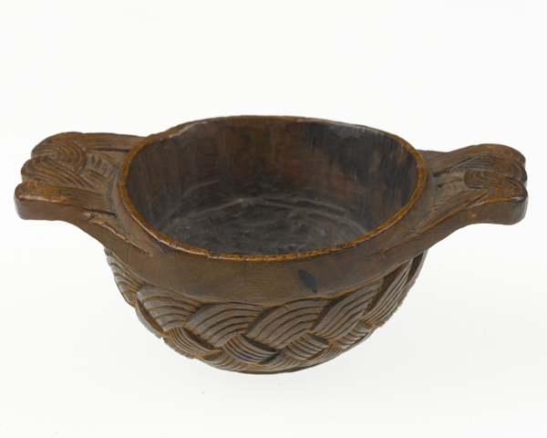 Quaich wooden highland bowl or drinking vessel used by a Jacobite soldier of the 1715 rising