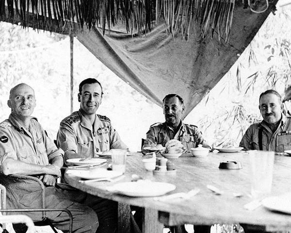 Admiral Lord Louis Mountbatten with senior army officers in Burma, February 1944