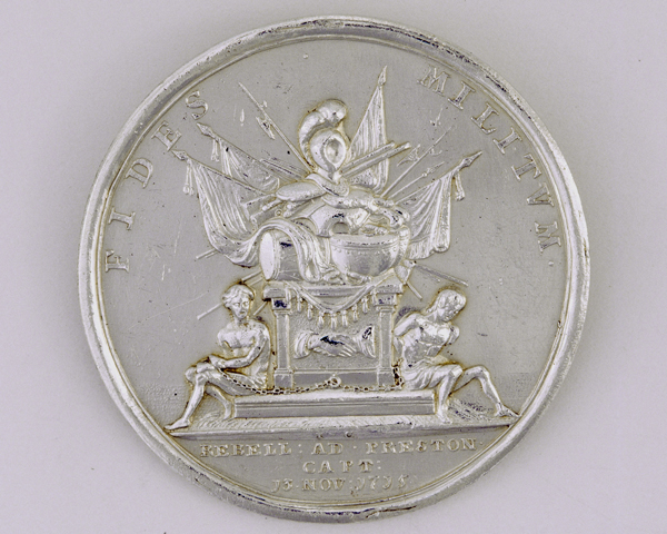 Silver medal commemorating the capture of Preston, 1715