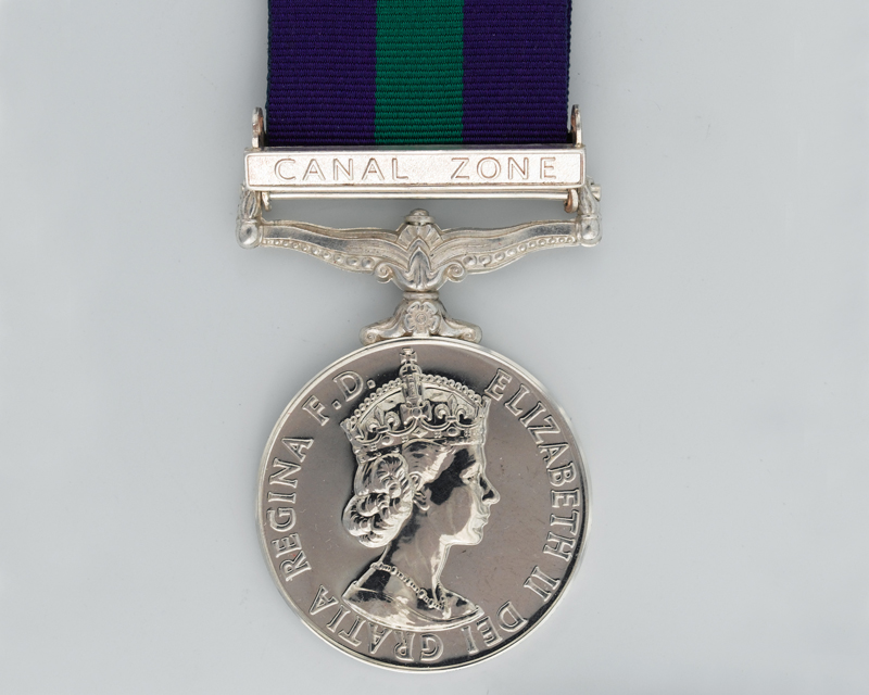 General Service Medal 1918-62 with Canal Zone clasp awarded to Sergeant J Pringle, Royal Army Educational Corps