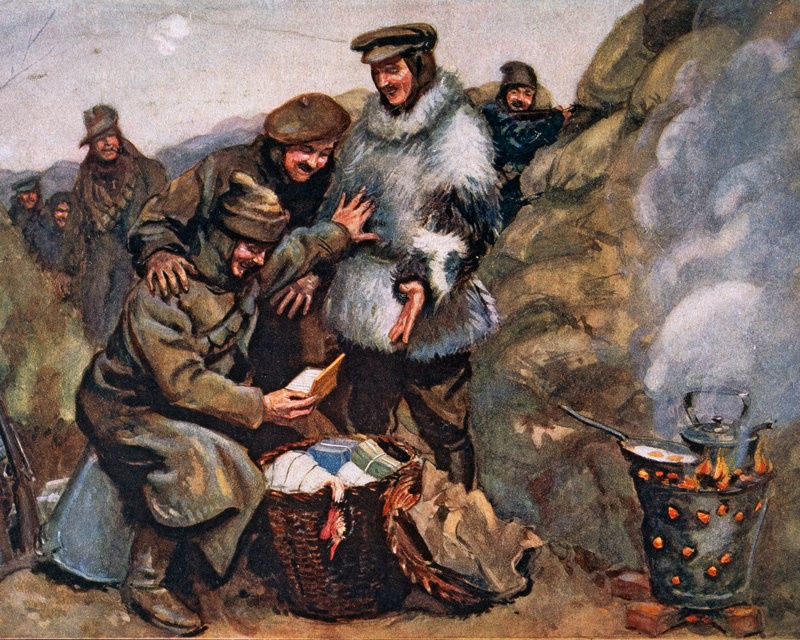 'Hands Off, Boys! Christmas Morning in the Trenches', 1915