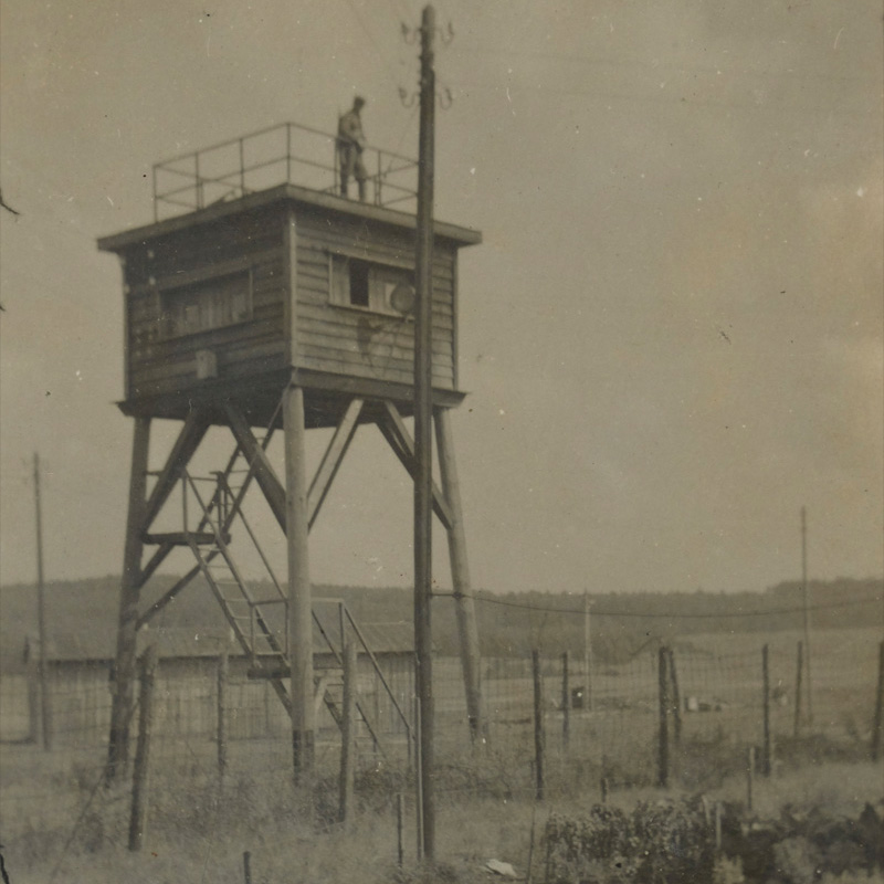 Guard tower at Stalag 383, Hohenfels, Germany, c1942 