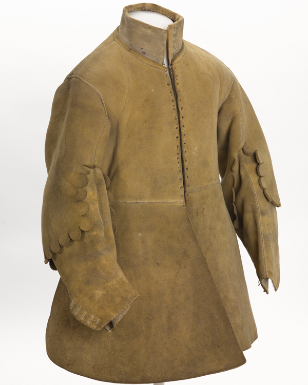 Buff coat worn by harquebusier Major Thomas Sanders, 1640s