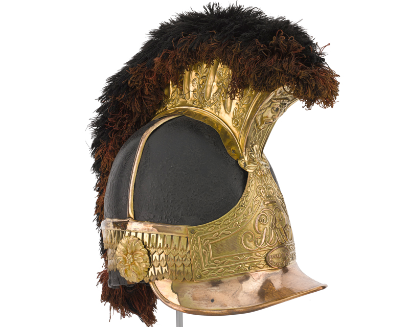 Helmet worn at Waterloo by Captain William Tyrwhitt-Drake, Royal Horse Guards, 1815