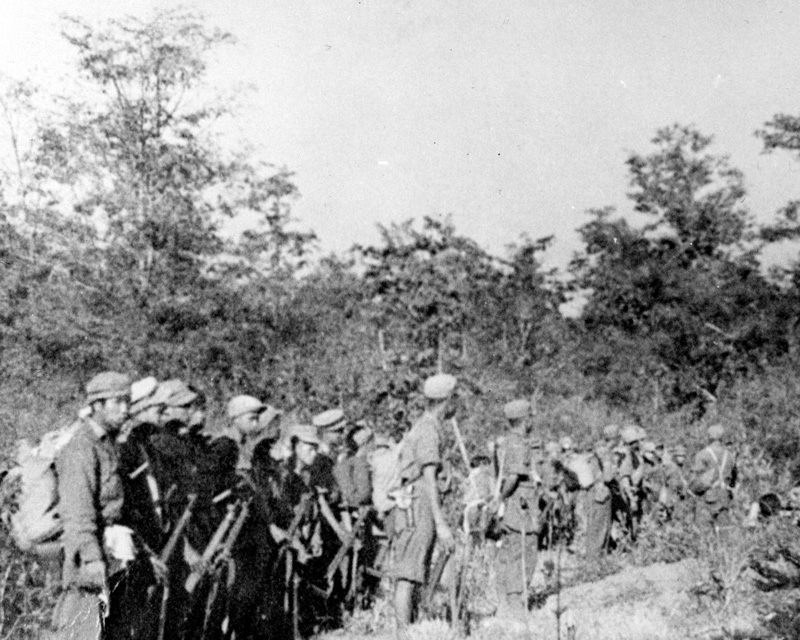 Kachin guerrillas who fought with the British and Americans against the Japanese, 1945