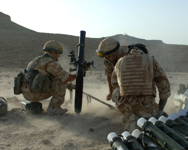 3rd Battalion The Parachute Regiment fire mortars into Musa Qala, 2006