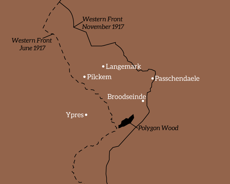 Map of the area around Ypres, Belgium, 1917