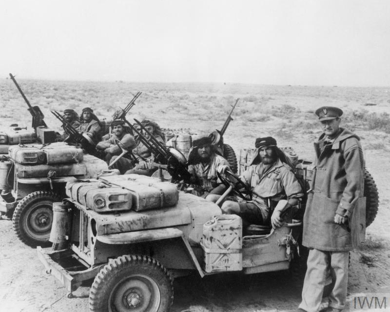 David Stirling greets an SAS jeep patrol on its return from a desert mission, 1942