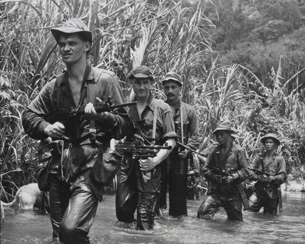 SAS troops operating in the Malayan jungle, 1957
