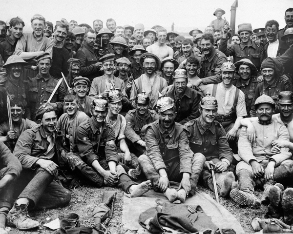 Soldiers from the 13th Royal Fusiliers rest after their attack on La Boisselle, July 1916 