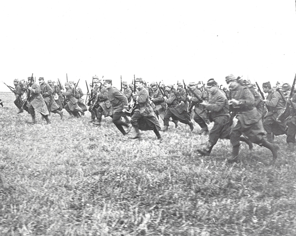 French infantry charging, 1914