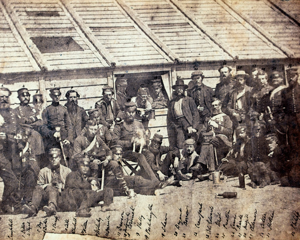 Soldiers of the 18th Royal Irish Regiment in camp, Sebastopol, 1856