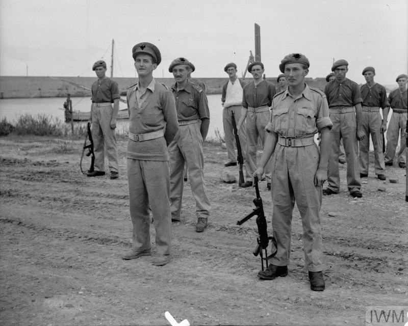 SAS soldiers on parade following the capture of the port of Termoli, Italy, 1943