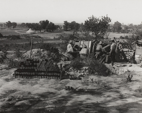 A French 75 mm gun in action at Cape Helles, 4 June 1915