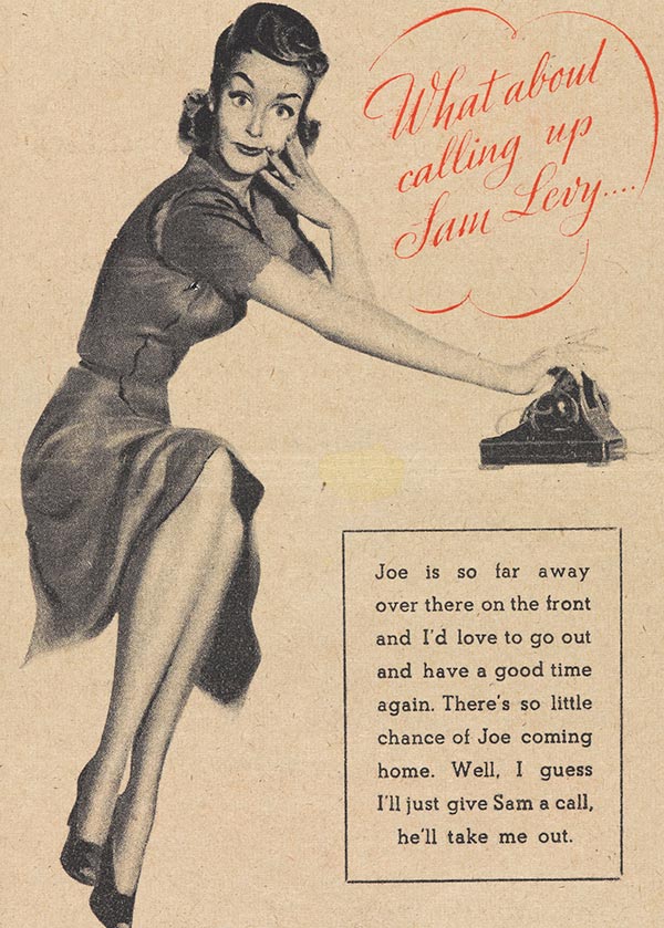 German propaganda leaflet: 'What about calling up Sam Levy', 1943