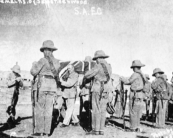 The South African Engineer Corps bury a comrade, 1915