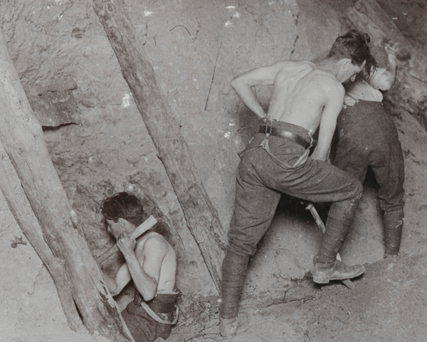 Royal Engineers undertaking mining operations at Messines Ridge, June 1917