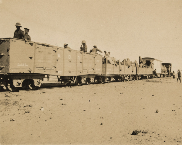 Senussi refugees going under escort to Alexandria, 1916