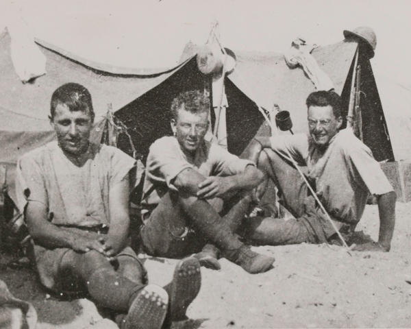 Members of 1/1st Buckinghamshire Yeomanry (Royal Bucks Hussars) at their desert camp, 1915