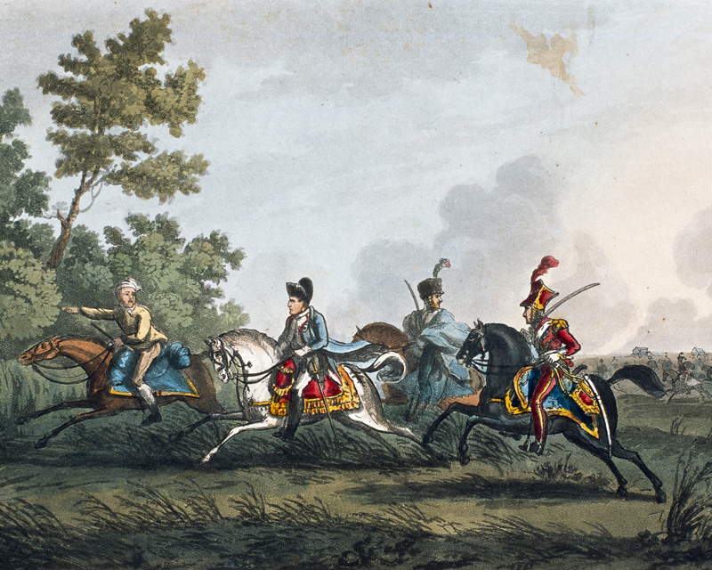 Napoleon fleeing the battlefield after his defeat at Waterloo, 1815