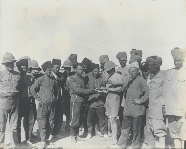 British, Indian and Russian troops at Kasr-i-Shirin in Persia, April 1917 
