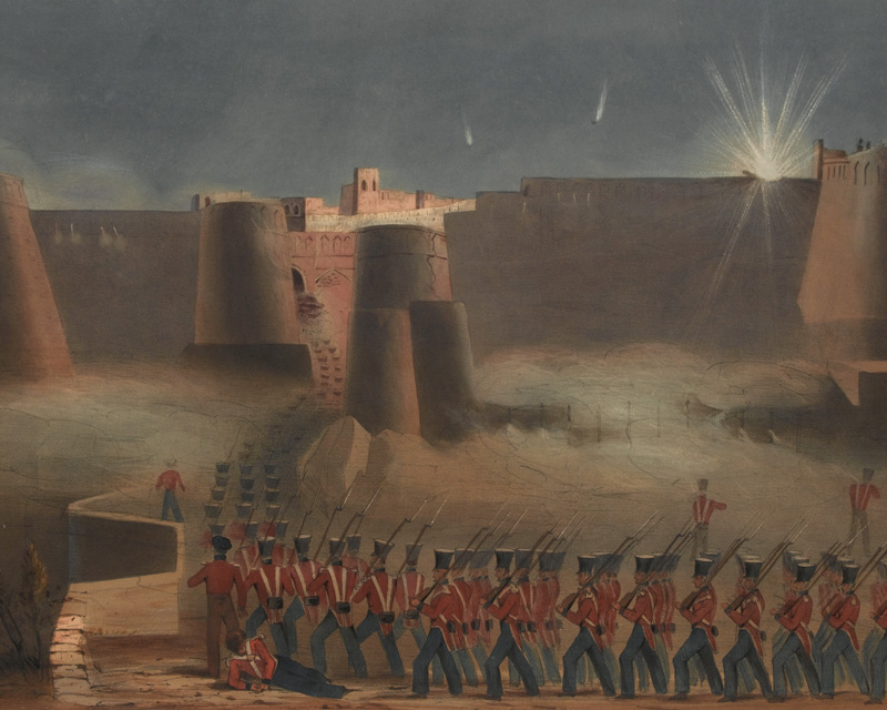 The storming column entering Ghazni fort, 23 July 1839