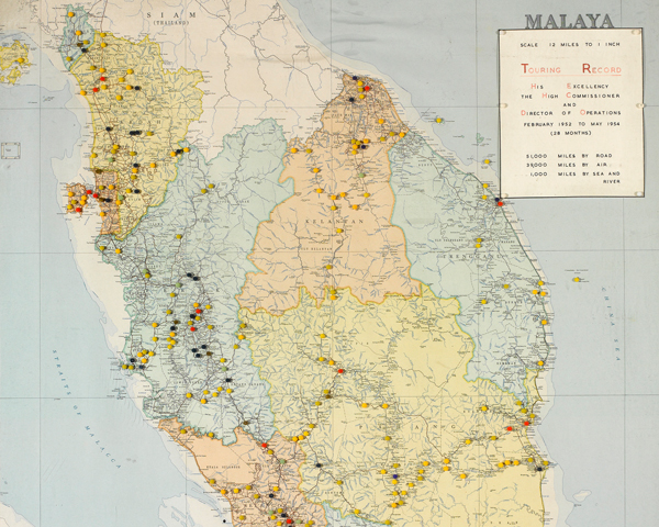 Map used by General Templer whilst High Commissioner and Director of Operations, 1952-54 